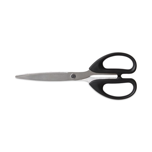 Picture of Ambidextrous Stainless Steel Scissors, 7" Long, 3.23" Cut Length, Black Straight Symmetrical Handle