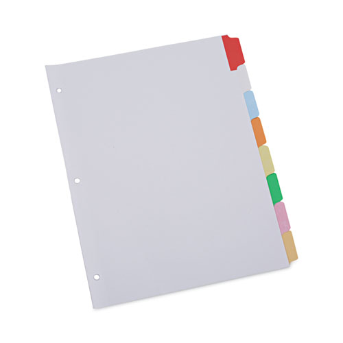 Picture of Deluxe Write-On/Erasable Tab Index, 8-Tab, 11 x 8.5, White, Assorted Tabs, 1 Set