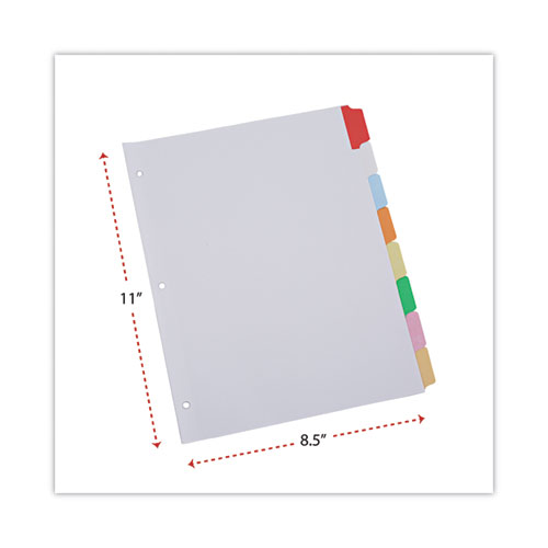 Picture of Deluxe Write-On/Erasable Tab Index, 8-Tab, 11 x 8.5, White, Assorted Tabs, 1 Set