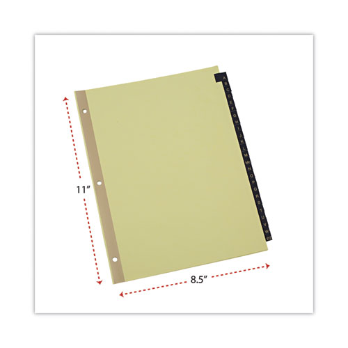 Picture of Deluxe Preprinted Simulated Leather Tab Dividers with Gold Printing, 25-Tab, A to Z, 11 x 8.5, Buff, 1 Set