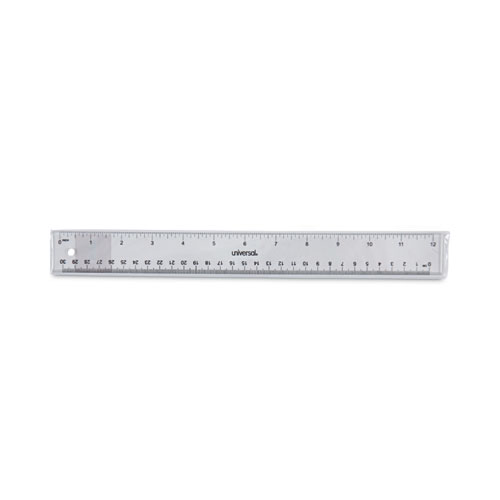 Picture of Clear Plastic Ruler, Standard/Metric, 12" Long, Clear