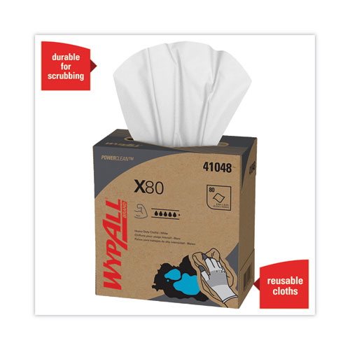 Picture of X80 Cloths, HYDROKNIT, POP-UP Box, 8.34 x 16.8, White, 80/Box, 5 Boxes/Carton