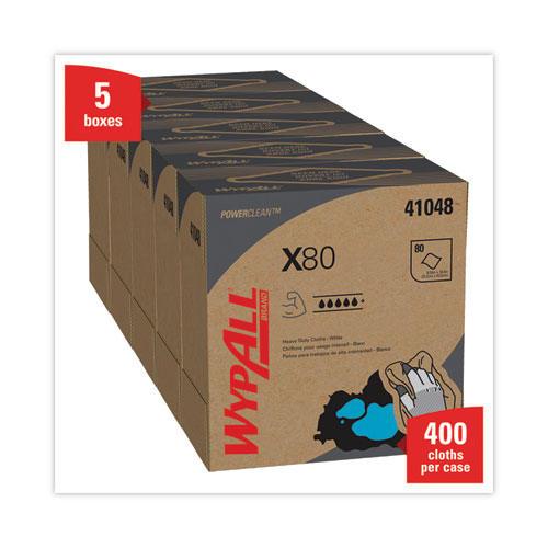 Picture of X80 Cloths, HYDROKNIT, POP-UP Box, 8.34 x 16.8, White, 80/Box, 5 Boxes/Carton