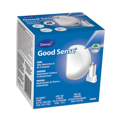 Picture of Good Sense Automatic Spray System, Fresh Scent, Yellow, 0.67 oz Cartridge, 12/Carton