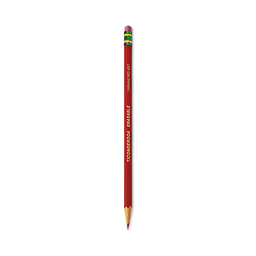 Picture of Erasable Colored Pencils, 2.6 mm, 2B, Carmine Red Lead, Carmine Red Barrel, Dozen