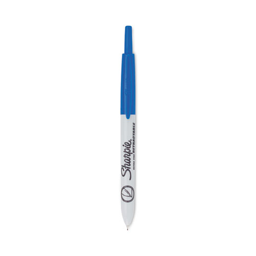 Picture of Retractable Permanent Marker, Extra-Fine Needle Tip, Blue