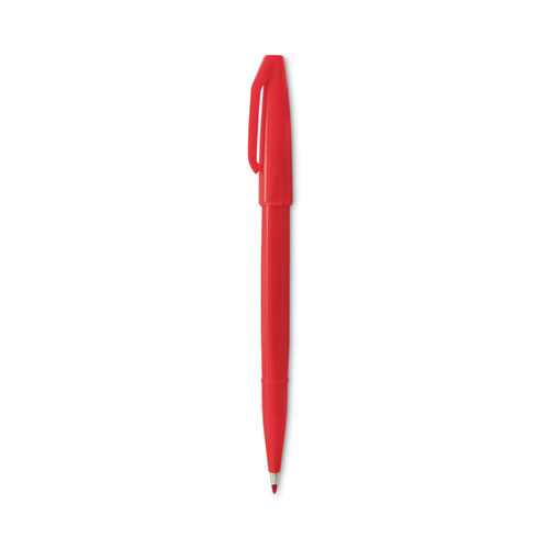 Picture of Sign Pen Fine Point Color Marker, Extra-Fine Bullet Tip, Red, Dozen