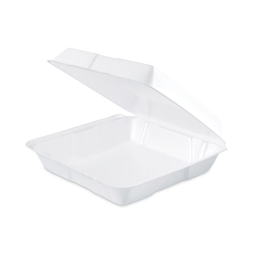 Picture of Insulated Foam Hinged Lid Containers, 1-Compartment, 9.3 x 9.5 x 3, White, 200/Pack, 2 Packs/Carton