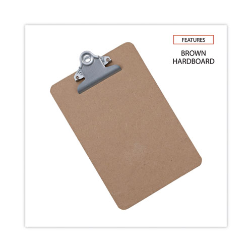 Picture of Hardboard Clipboard, 0.75" Clip Capacity, Holds 5 x 8 Sheets, Brown