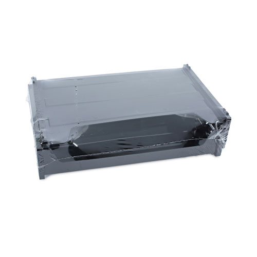 Picture of Recycled Plastic Side Load Desk Trays, 2 Sections, Letter Size Files, 13" x 9" x 2.75", Black