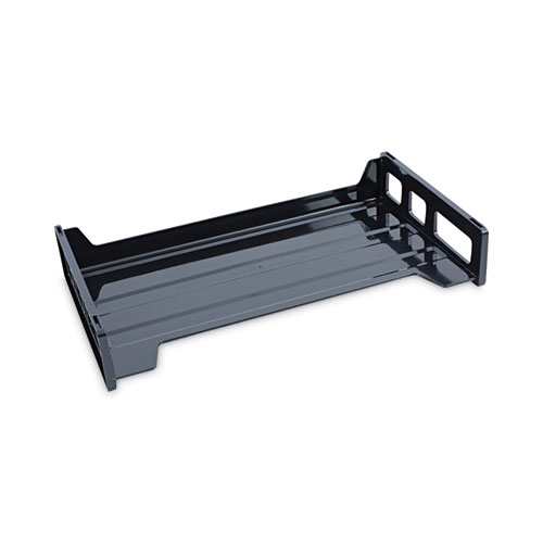 Picture of Recycled Plastic Side Load Desk Trays, 2 Sections, Legal Size Files, 16.25" x 9" x 2.75", Black