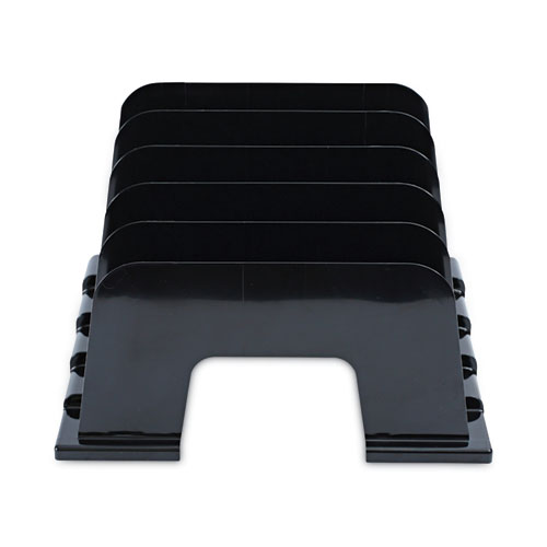 Picture of Recycled Plastic Incline Sorter, 5 Sections, Letter Size Files, 13.25" x 9" x 9", Black