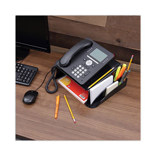 Picture of Recycled Telephone Stand and Message Center, 12.25 x 10.5 x 5.25, Black