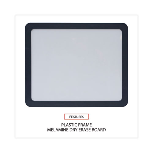 Picture of Recycled Cubicle Dry Erase Board, 15.88" x 12.88", White Surface, Charcoal Gray Plastic Frame