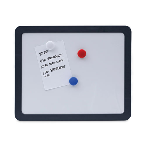 Picture of Recycled Cubicle Dry Erase Board, 15.88 x 12.88, White Surface, Charcoal Plastic Frame