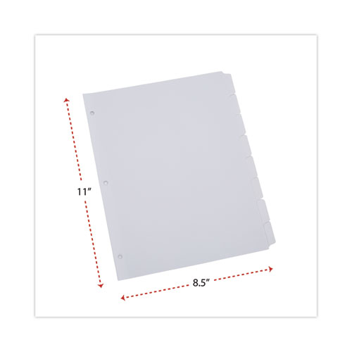 Picture of Deluxe Write-On/Erasable Tab Index, 8-Tab, 11 x 8.5, White, White Tabs, 1 Set