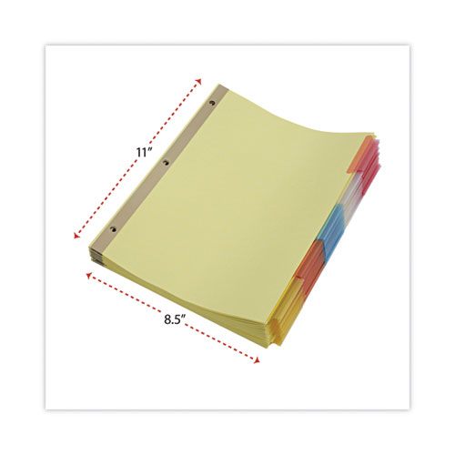 Picture of Deluxe Extended Insertable Tab Indexes, 5-Tab, 11 x 8.5, Buff, Assorted tabs, 24 Sets