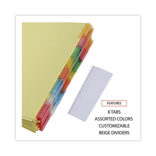 Picture of Deluxe Extended Insertable Tab Indexes, 8-Tab, 11 x 8.5, Buff, Assorted Tabs, 24 Sets