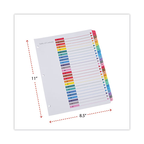 Picture of Deluxe Table of Contents Dividers for Printers, 26-Tab, A to Z, 11 x 8.5, White, 1 Set