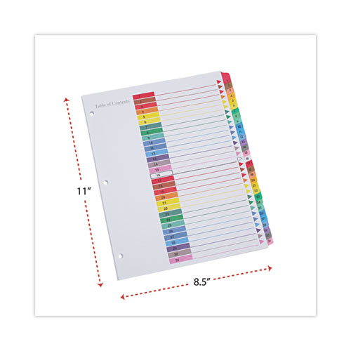 Picture of Deluxe Table of Contents Dividers for Printers, 31-Tab, 1 to 31, 11 x 8.5, White, 1 Set