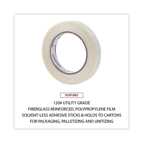 Picture of 120# Utility Grade Filament Tape, 3" Core, 18 mm x 54.8 m, Clear