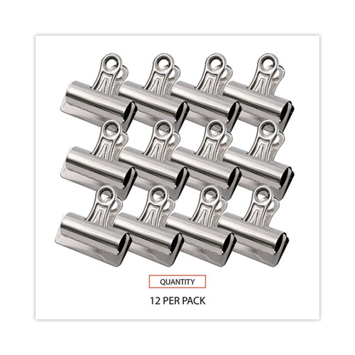 Picture of Bulldog Clips, Jumbo, Nickel, 12/Pack