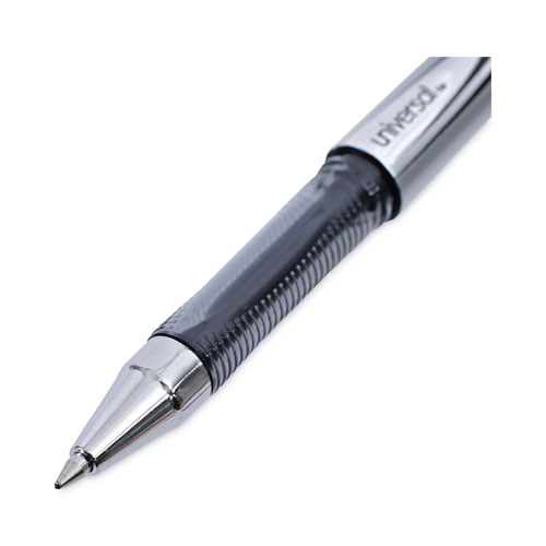 Picture of Gel Pen, Stick, Medium 0.7 mm, Black Ink, Silver/Black Barrel, Dozen