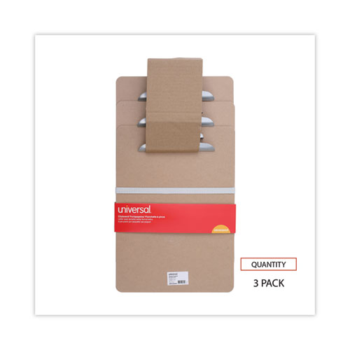 Picture of Hardboard Clipboard, 1.25" Clip Capacity, Holds 8.5 x 11 Sheets, Brown, 3/Pack