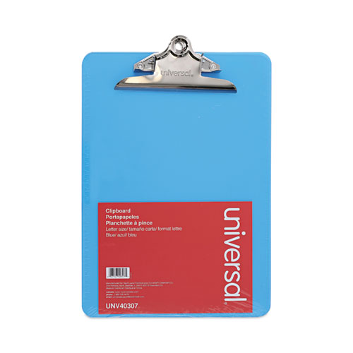 Picture of Plastic Clipboard with High Capacity Clip, 1.25" Clip Capacity, Holds 8.5 x 11 Sheets, Translucent Blue