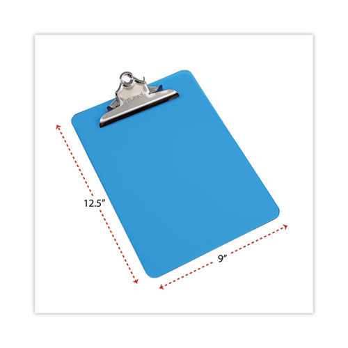 Picture of Plastic Clipboard with High Capacity Clip, 1.25" Clip Capacity, Holds 8.5 x 11 Sheets, Translucent Blue