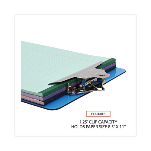 Picture of Plastic Clipboard with High Capacity Clip, 1.25" Clip Capacity, Holds 8.5 x 11 Sheets, Translucent Blue