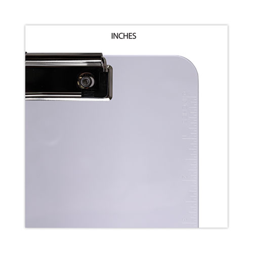 Picture of Plastic Clipboard with Low Profile Clip, 0.5" Clip Capacity, Holds 8.5 x 11 Sheets, Clear