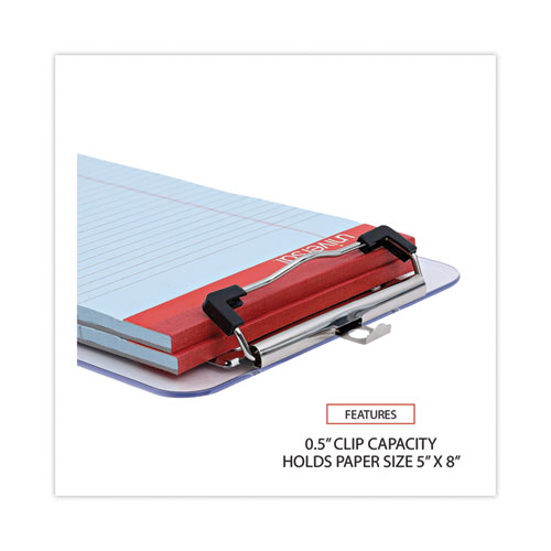 Picture of Plastic Clipboard with Low Profile Clip, 0.5" Clip Capacity, Holds 5 x 8 Sheets, Clear