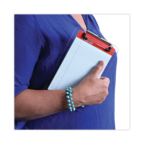 Picture of Plastic Clipboard with Low Profile Clip, 0.5" Clip Capacity, Holds 5 x 8 Sheets, Clear