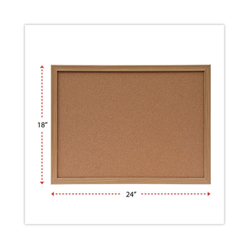 Picture of Cork Board with Oak Style Frame, 24" x 18", Tan Surface, Oak Finished Wood Frame