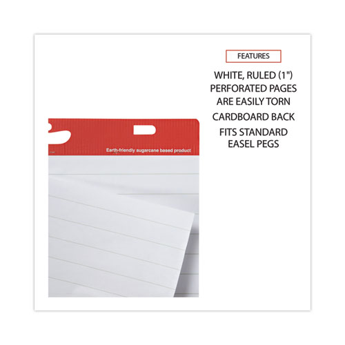 Picture of Renewable Resource Sugarcane Based Easel Pads, Presentation Format (1" Rule), 27 x 34, White, 50 Sheets, 2/Carton