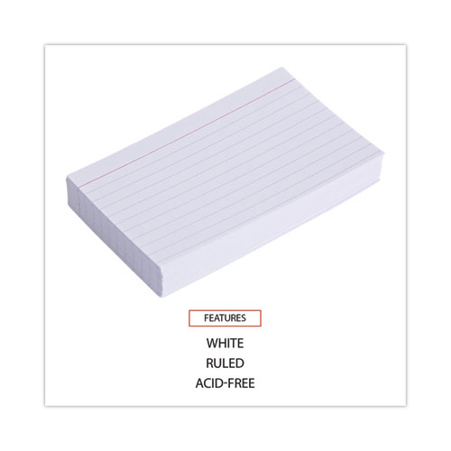 Picture of Ruled Index Cards, 3 x 5, White, 100/Pack