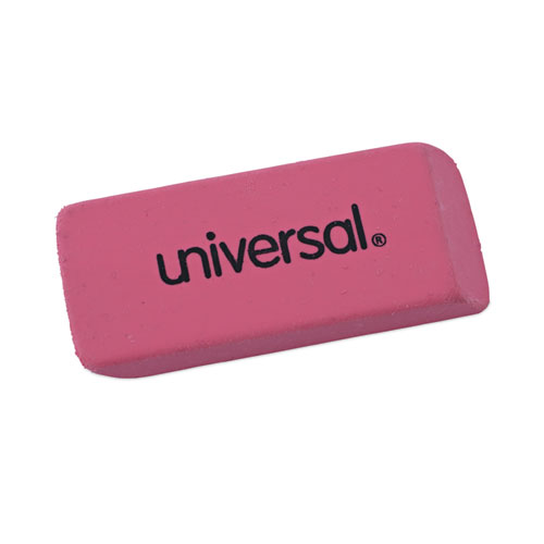 Picture of Bevel Block Erasers, For Pencil Marks, Slanted-Edge Rectangular Block, Large, Pink, 20/Pack