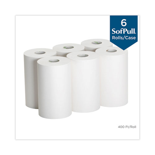 Picture of Hardwound Paper Towel Roll, Nonperforated, 1-Ply, 9" x 400 ft, White, 6 Rolls/Carton