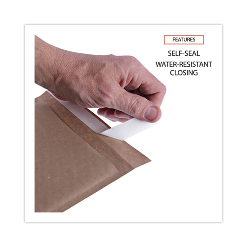 Picture of Natural Self-Seal Cushioned Mailer, #0, Barrier Bubble Air Cell Cushion, Self-Adhesive Closure, 6 x 10, Kraft, 200/Carton