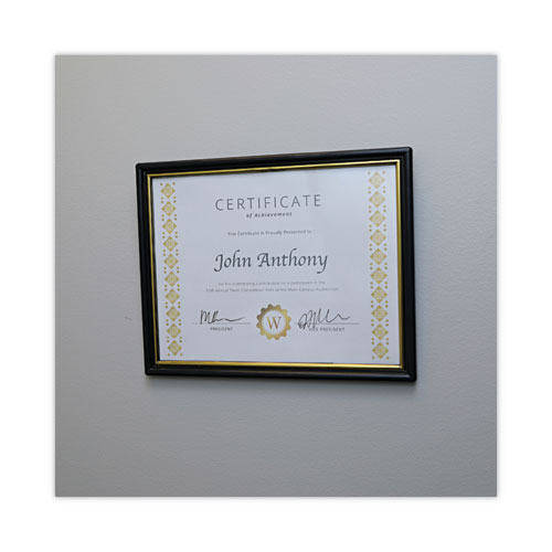 Picture of All Purpose Document Frame, 8.5 x 11 Insert, Black/Gold, 3/Pack