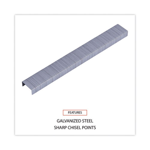 Picture of Standard Chisel Point Staples, 0.25" Leg, 0.5" Crown, Steel, 5,000/Box, 5 Boxes/Pack, 25,000/Pack