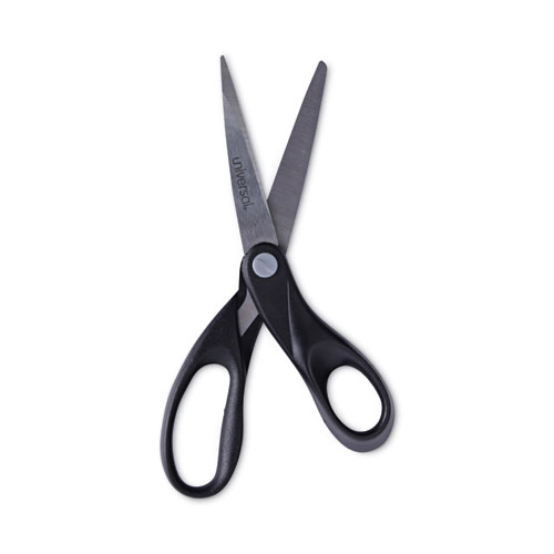 Picture of Stainless Steel Office Scissors, 8" Long, 3.75" Cut Length, Black Straight Handle