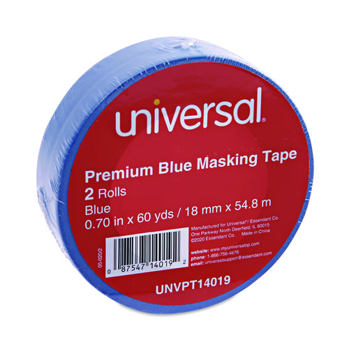 Picture of Premium Blue Masking Tape with UV Resistance, 3" Core, 18 mm x 54.8 m, Blue, 2/Pack