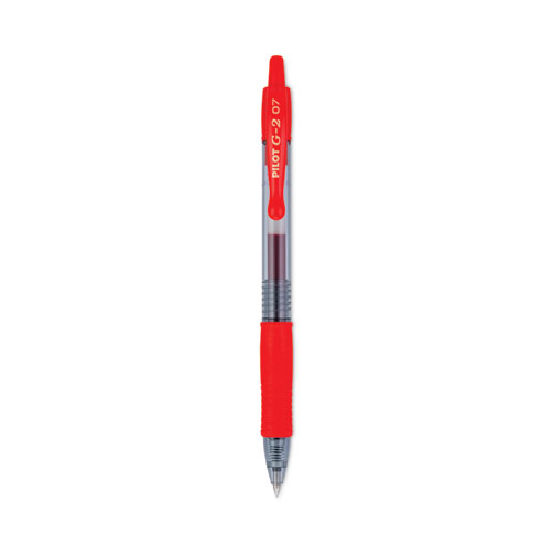G2+Premium+Gel+Pen%2C+Retractable%2C+Fine+0.7+mm%2C+Red+Ink%2C+Smoke%2FRed+Barrel%2C+Dozen