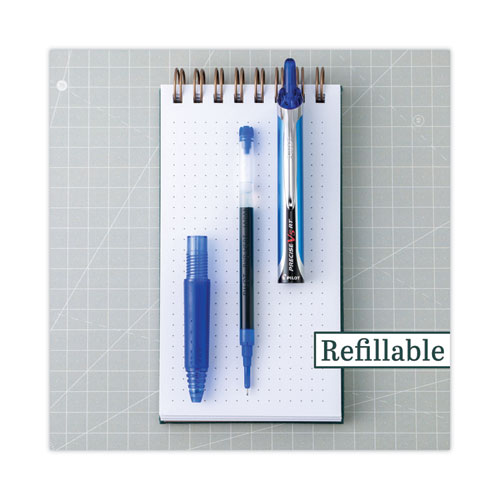 Picture of Precise V5RT Roller Ball Pen, Retractable, Extra-Fine 0.5 mm, Blue Ink, Blue Barrel