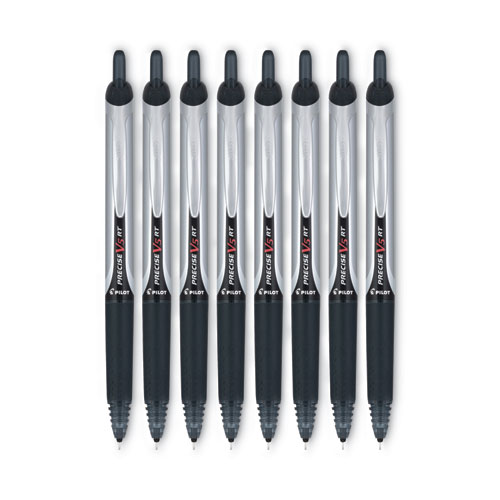 Picture of Precise V5RT Roller Ball Pen, Retractable, Extra-Fine 0.5 mm, Black Ink, Black Barrel