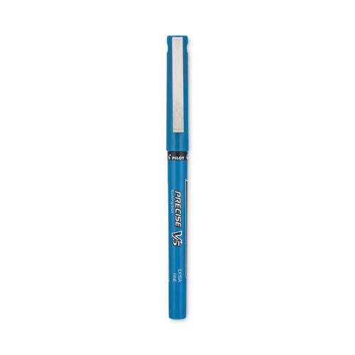 Picture of Precise V5 Roller Ball Pen, Stick, Extra-Fine 0.5 mm, Blue Ink, Blue/Clear Barrel, Dozen