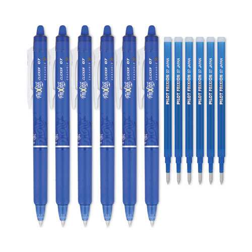 Picture of FriXion Clicker Erasable Gel Pen, Retractable, Fine 0.7 mm, Blue Ink, Blue Barrel