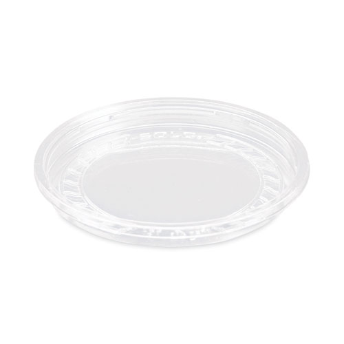 Picture of Bare Eco-Forward RPET Deli Container Lids, ProPlanet Seal, Recessed Lid, Fits 8 oz, Clear, Plastic, 50/Pack, 10 Packs/Carton